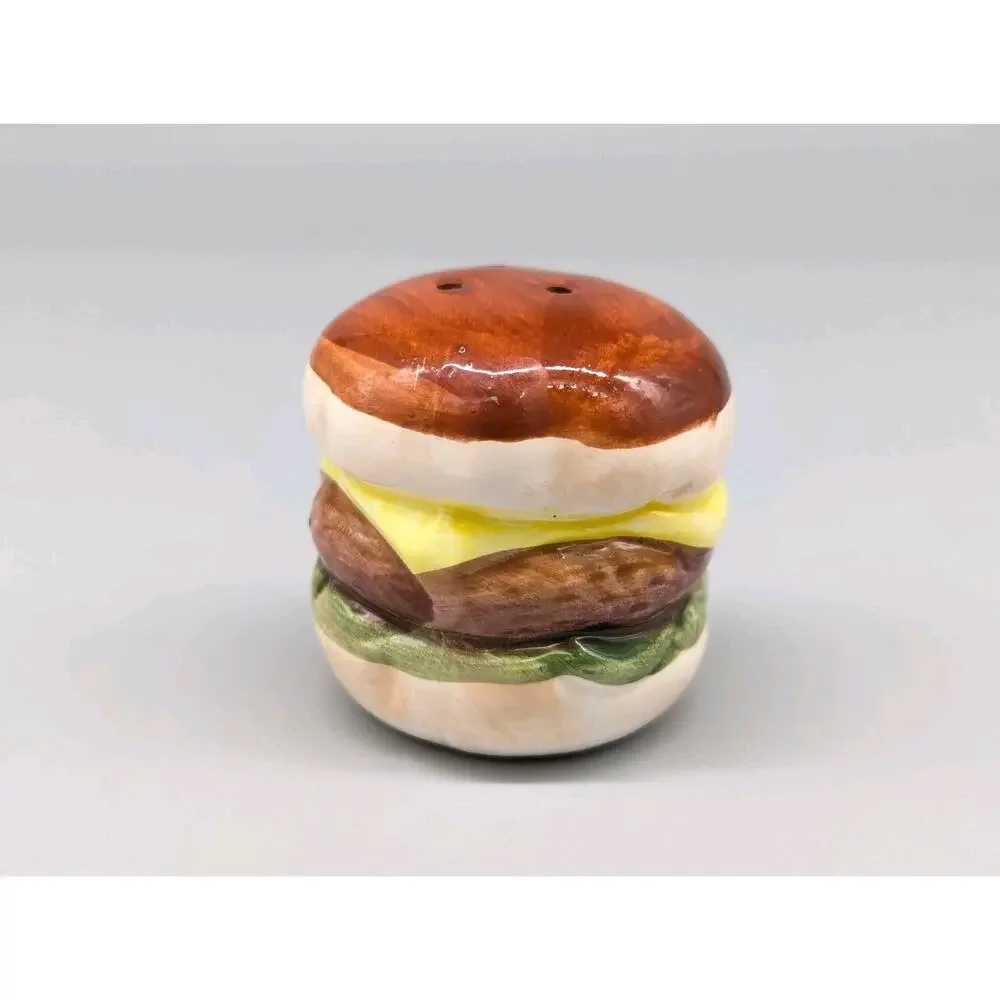 Earthenware Vintage Ceramic Cheeseburger Salt Replacement Shaker